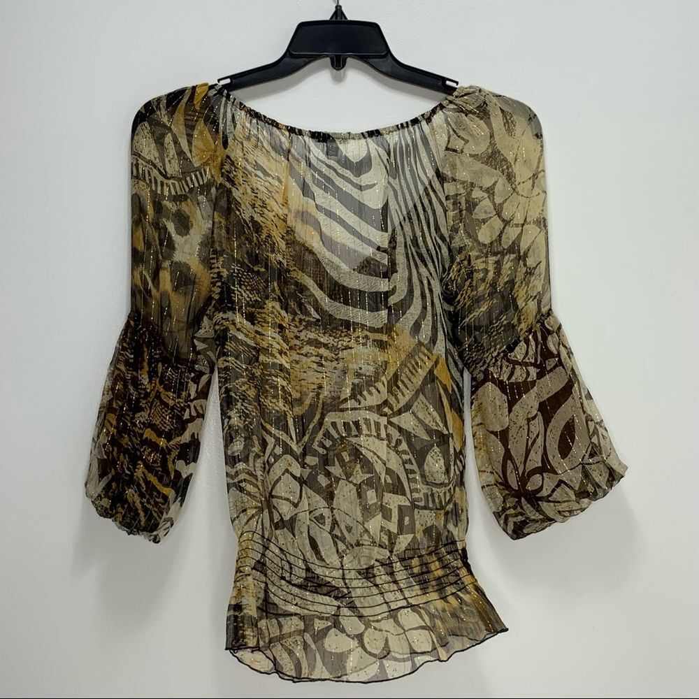 Cache Animal Print Leopard Smocked - image 3